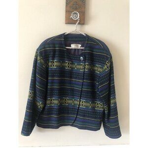 Vintage MICHII MOON For Sanyo Size 10 Wool Blend Jacket Southwestern Blue Green